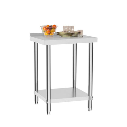2 Tiers Commercial Kitchen Prep Table Stainless Steel Work Table - House Comfort
