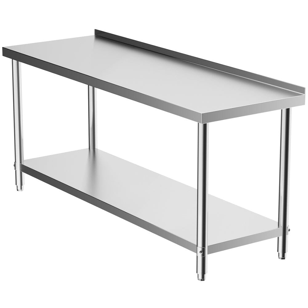 2 Tiers Commercial Kitchen Prep Table Stainless Steel Work Table - House Comfort