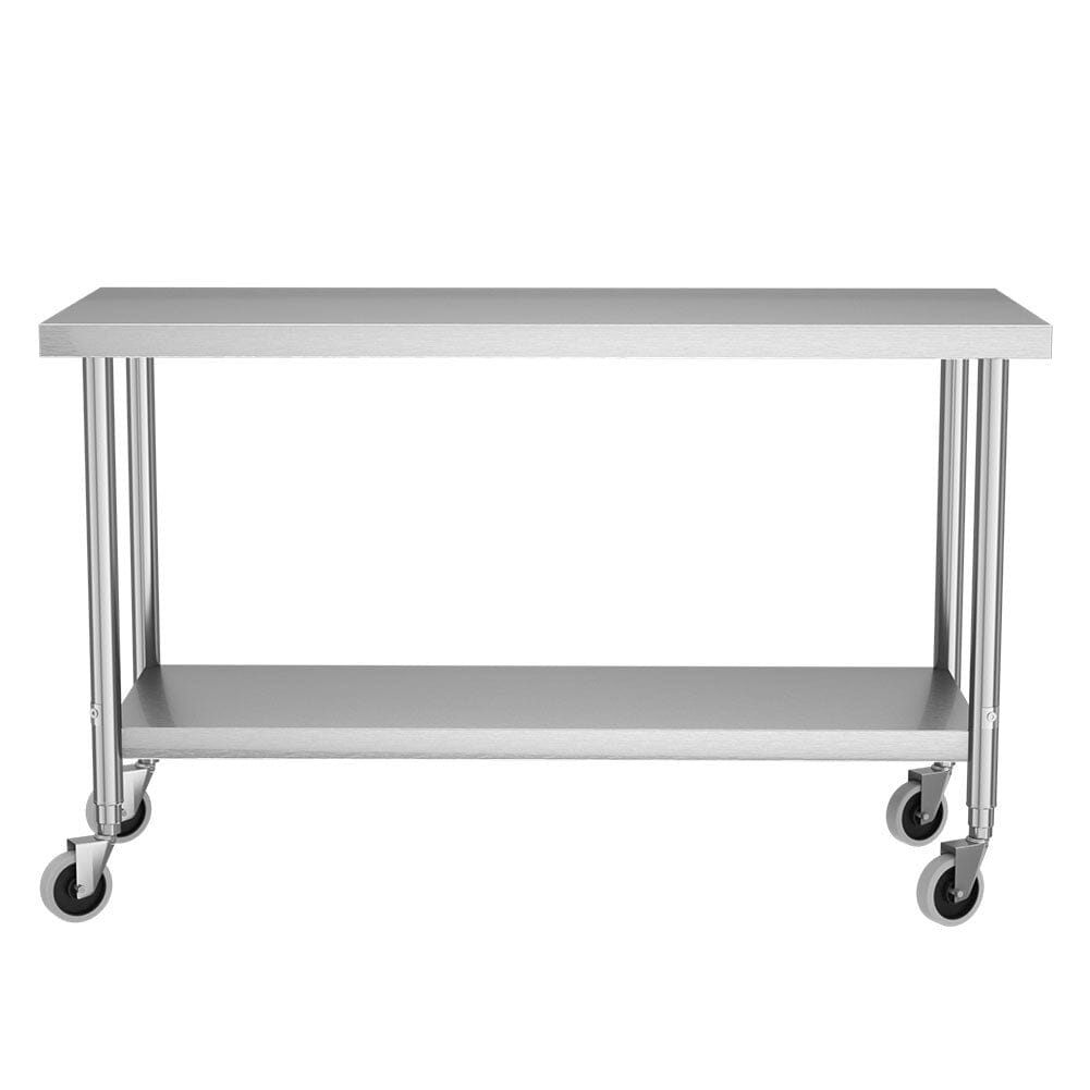 2 Tiers Commercial Kitchen Prep Table Stainless Steel Work Table - House Comfort