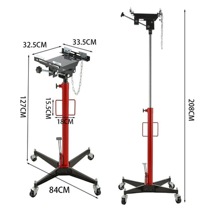 208cm Height 0.5 Ton High Lift Transmission Jack - House Comfort