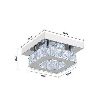 20cm Modern Square Crystal Ceiling Light - House Comfort