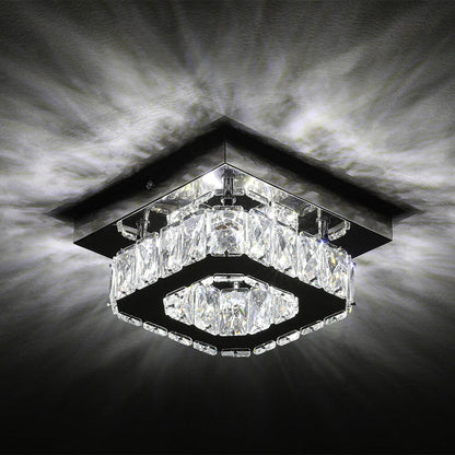 20cm Modern Square Crystal Ceiling Light - House Comfort