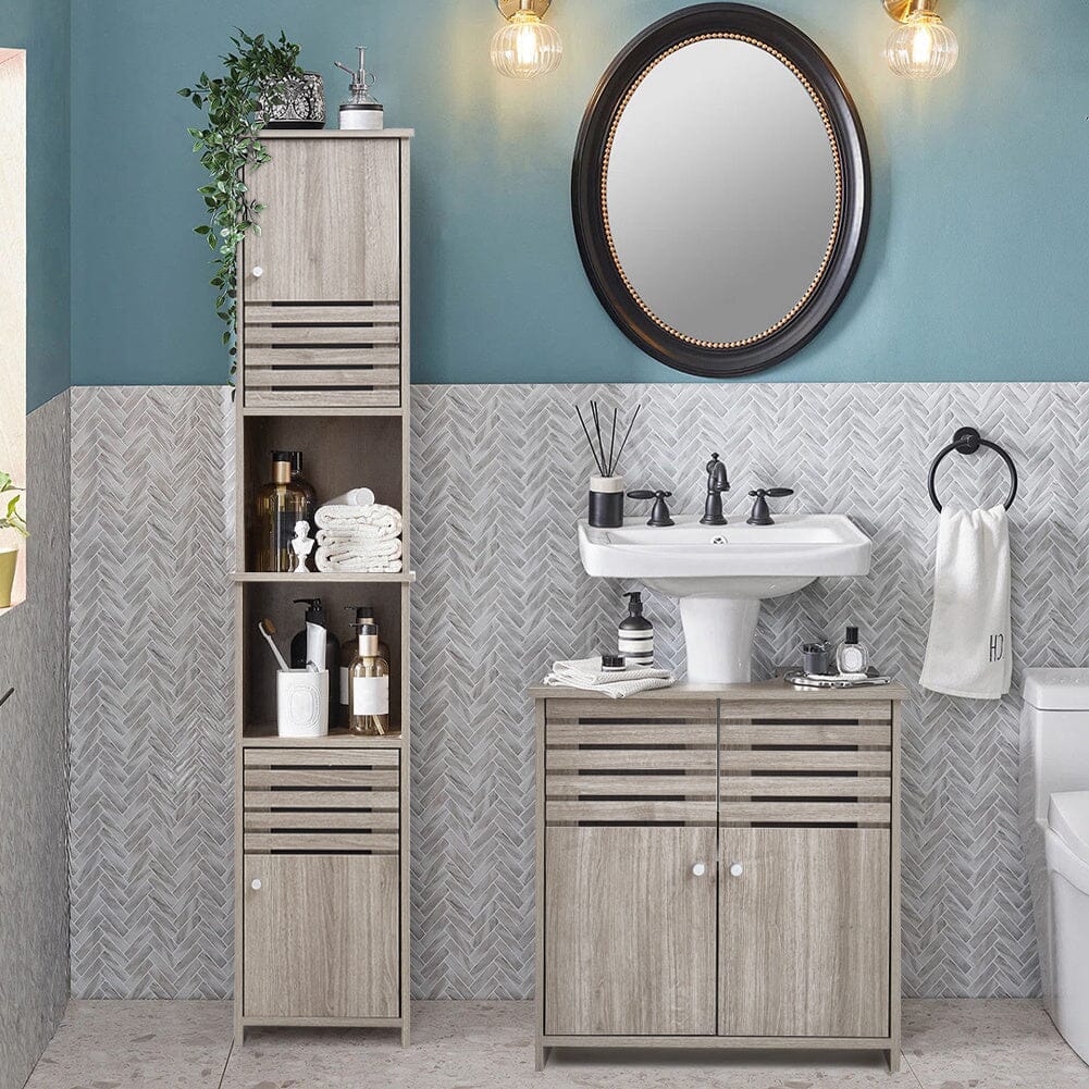 Freestanding Tall Bathroom Storage Cabinet Velora Boutique