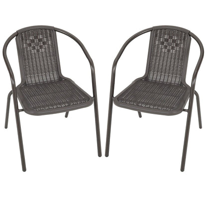 2/4/6 Seater Garden Round Table With Umbrella Hole or Outdoor Chairs - House Comfort