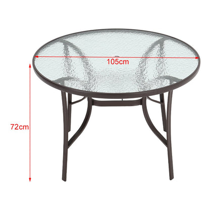 2/4/6 Seater Garden Round Table With Umbrella Hole or Outdoor Chairs - House Comfort