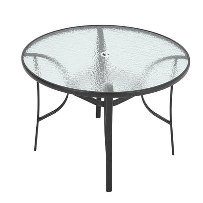 2/4/6 Seater Garden Round Table With Umbrella Hole or Outdoor Chairs - House Comfort