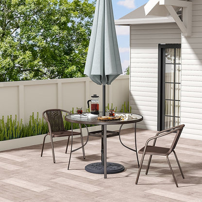 2/4/6 Seater Garden Round Table With Umbrella Hole or Outdoor Chairs - House Comfort