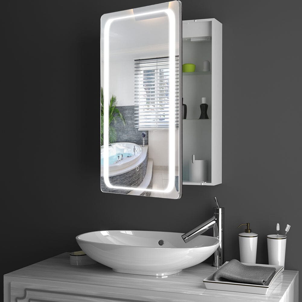 27x20inch LED Illuminated Mirror Cabinet with Sensor Switch - House Comfort