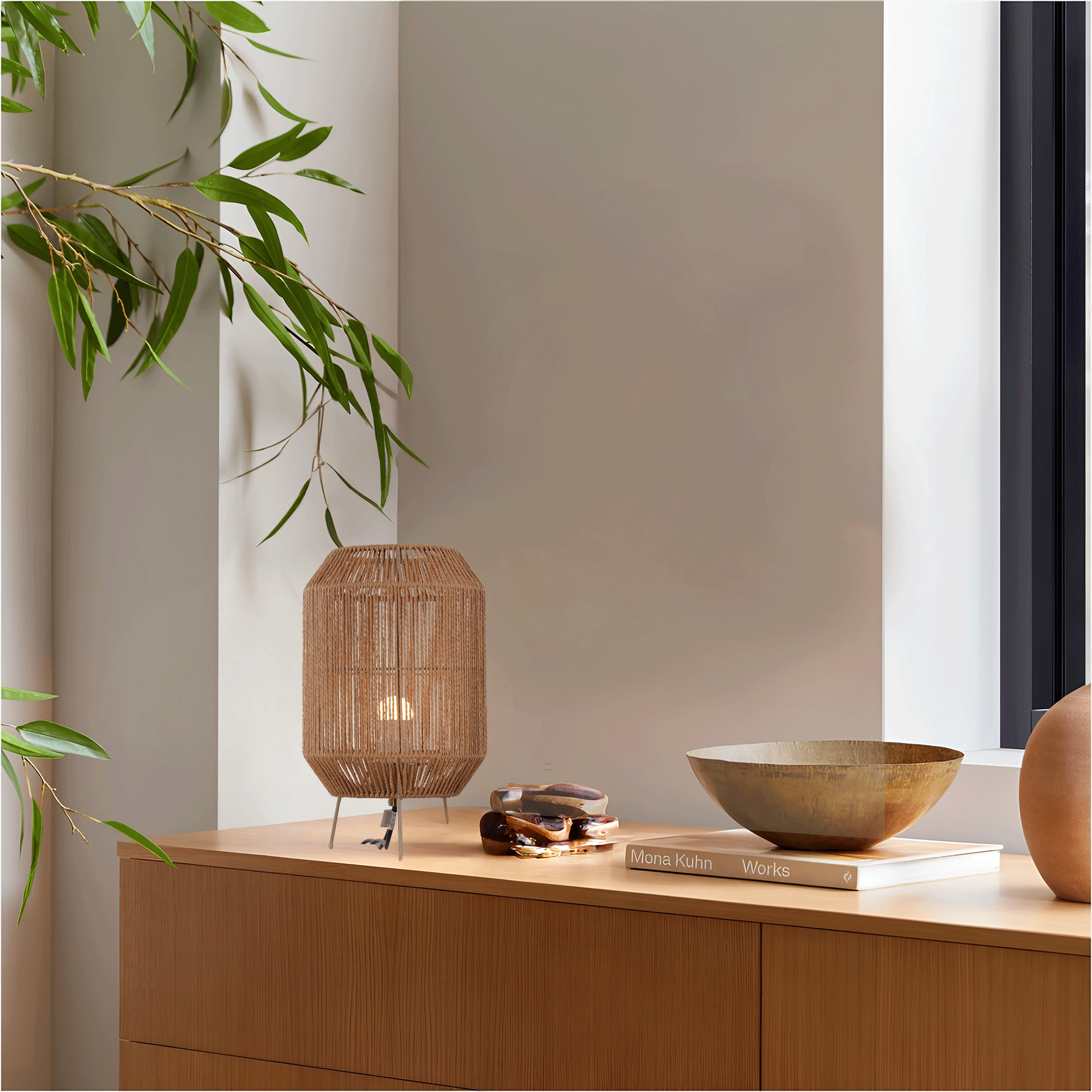 Lightsin Handcrafted Paper Rope Table Lamp Perfect for Living Rooms Velora Boutique