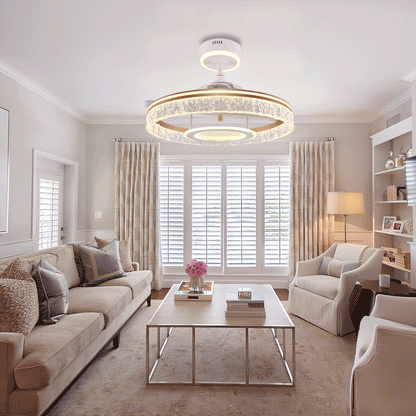 Lightsin Whisper Quiet Reversible Ceiling Fan with Light Acrylic and Metal Fan Ceiling Light Fixture Velora Boutique