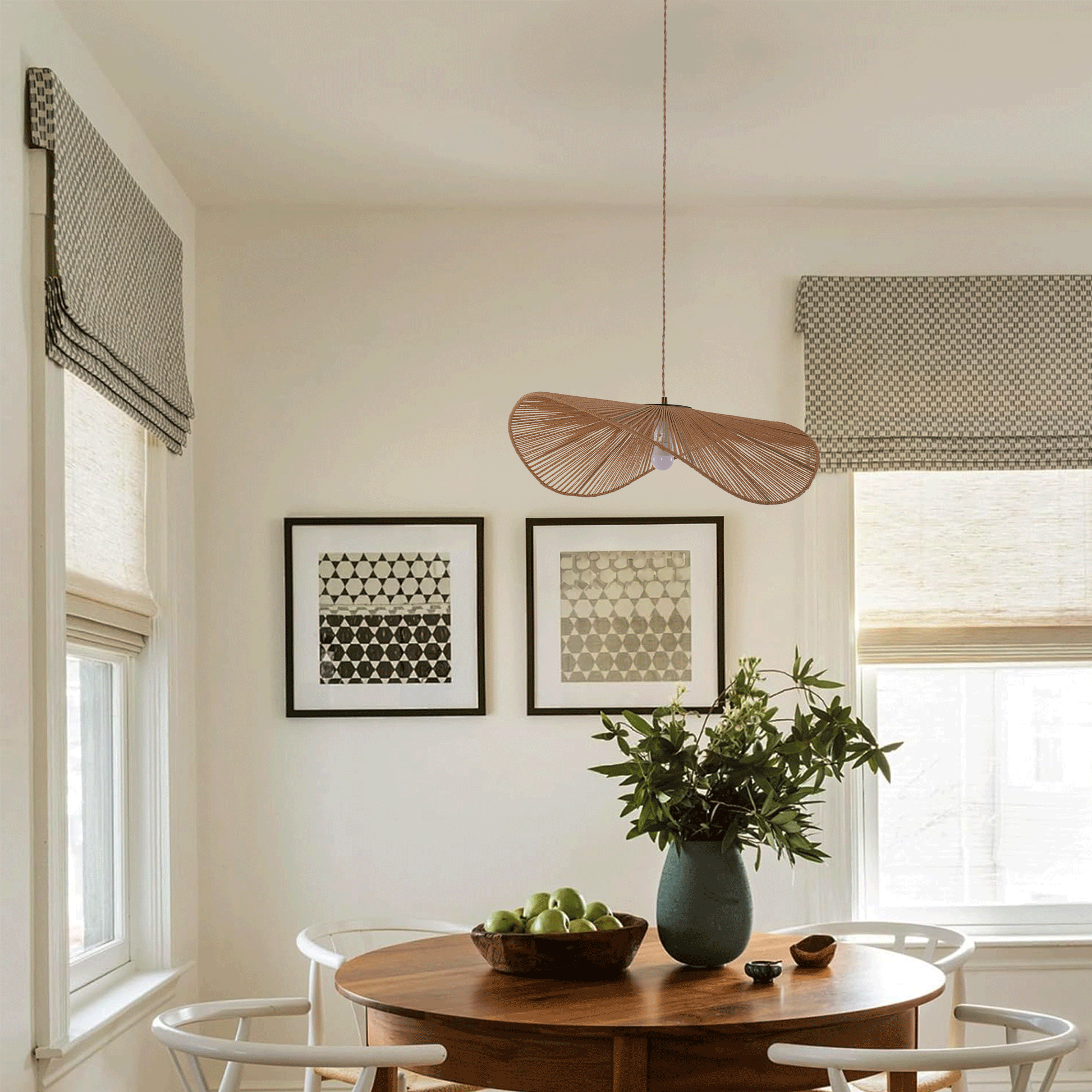 Lightsin Vintage Simple Creative Handwoven Hemp Rope Pendant Light Fixture Velora Boutique