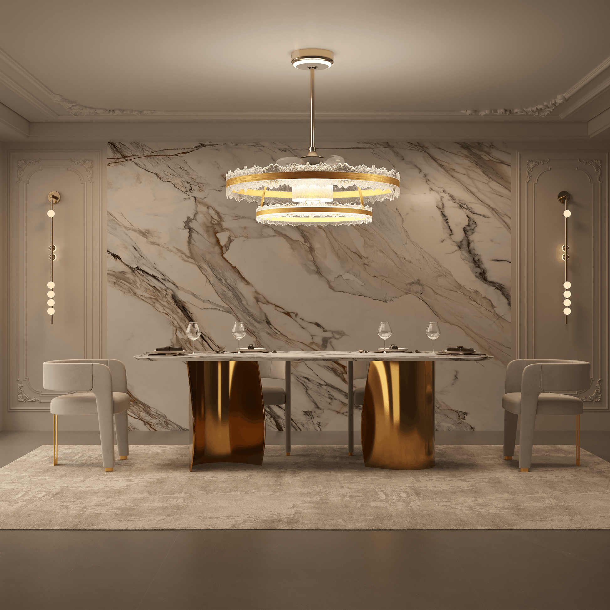 Lightsin Metal Minimalist Acrylic Fan Light with Adjustable Colour Temperature Velora Boutique