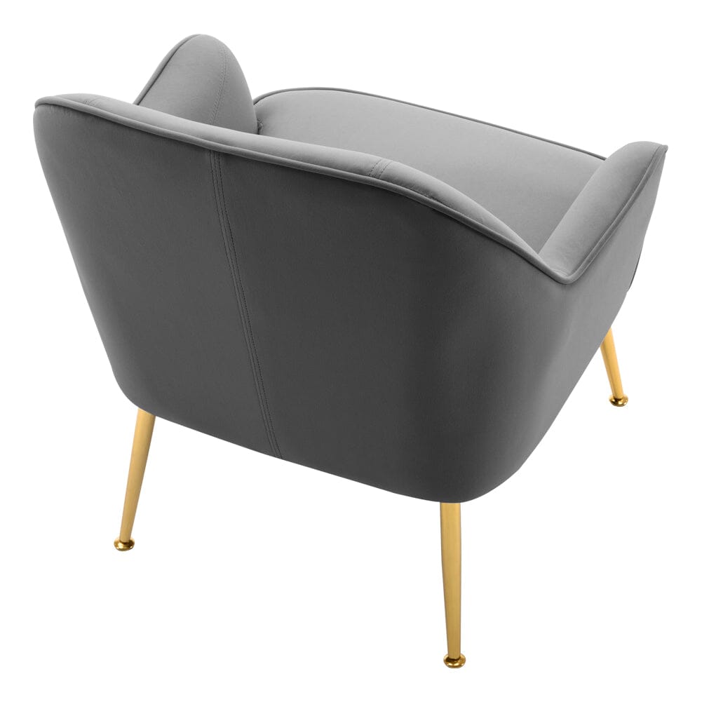 2ft Leisure Velvet Armchair with Gold - Plated Metal Legs - House Comfort