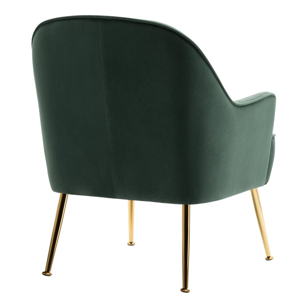2ft Leisure Velvet Armchair with Gold - Plated Metal Legs - House Comfort