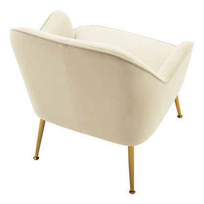 2ft Leisure Velvet Armchair with Gold - Plated Metal Legs - House Comfort