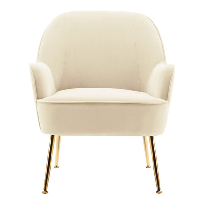 2ft Leisure Velvet Armchair with Gold - Plated Metal Legs - House Comfort