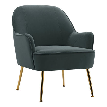 2ft Leisure Velvet Armchair with Gold - Plated Metal Legs - House Comfort