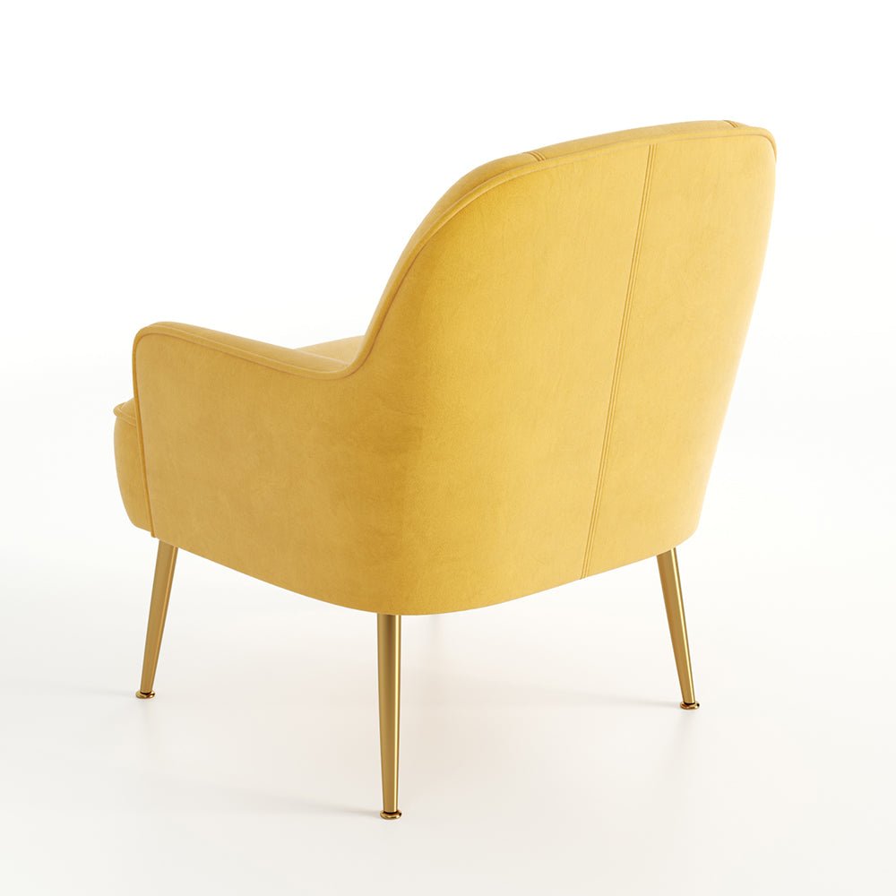 2ft Leisure Velvet Armchair with Gold - Plated Metal Legs - House Comfort