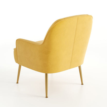 2ft Leisure Velvet Armchair with Gold - Plated Metal Legs - House Comfort