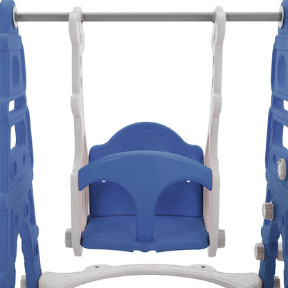 3 in 1 Kids Toddler Swing and Slide Set with Basketball Hoop Sturdy Construction - House Comfort