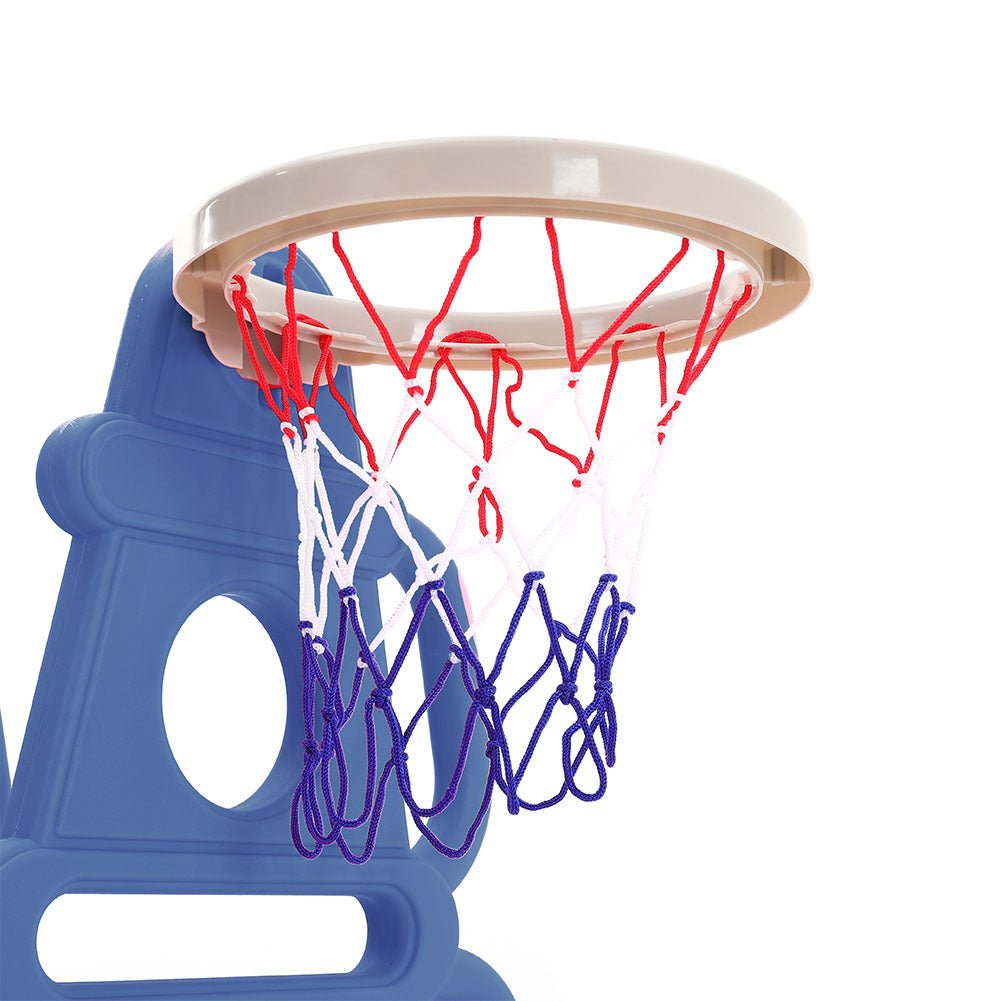 3 in 1 Kids Toddler Swing and Slide Set with Basketball Hoop Sturdy Construction - House Comfort