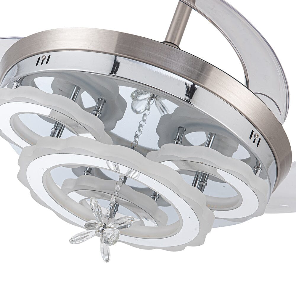 3 Light Changing Acrylic Ceiling Fan 60W for Bedroom Living Room - House Comfort