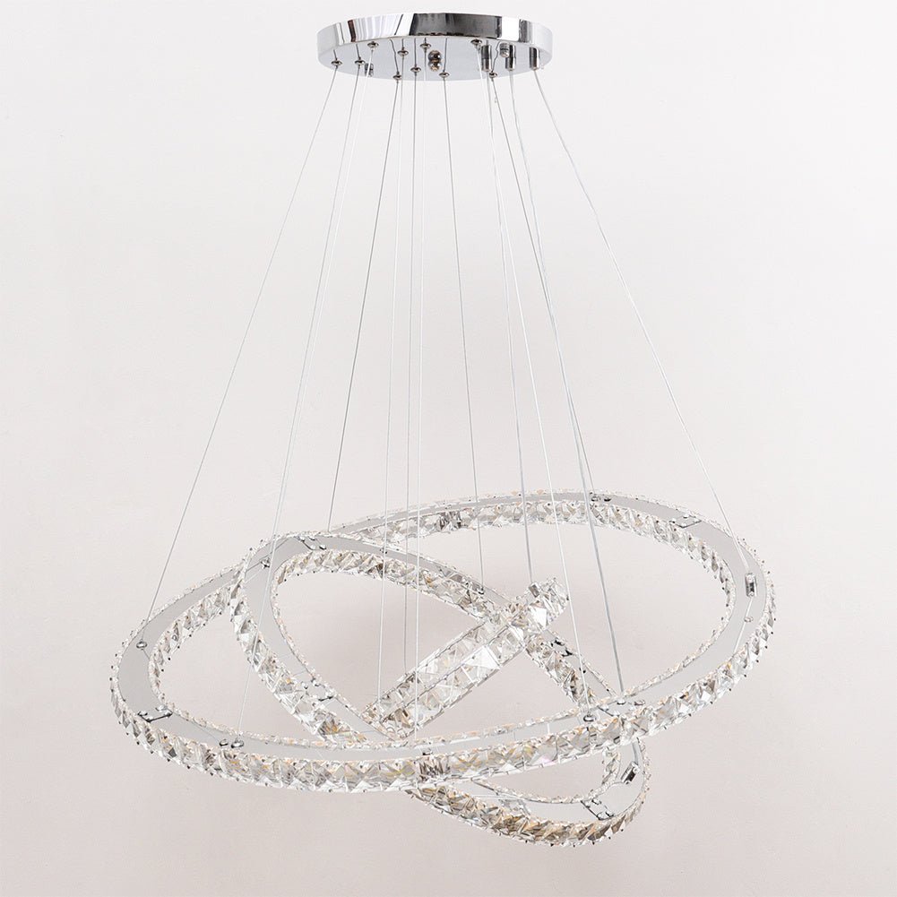 3 Rings Ceiling Light Crystal LED Chandelier Pendant Non - Dimmable - House Comfort