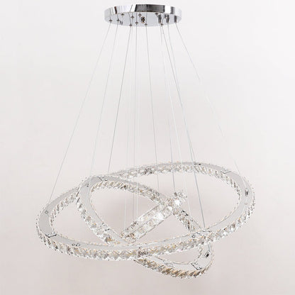 3 Rings Ceiling Light Crystal LED Chandelier Pendant Non - Dimmable - House Comfort