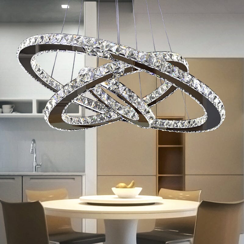 3 Rings Ceiling Light Crystal LED Chandelier Pendant Non - Dimmable - House Comfort