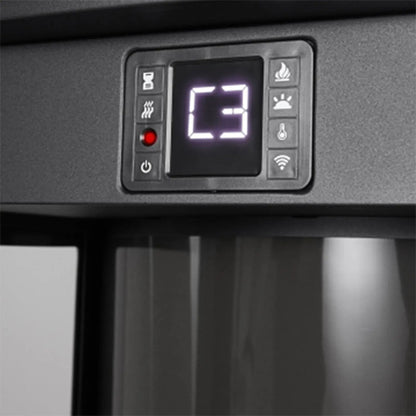 3 - Sided Freestanding Electric Fireplace with Remote Control – Black, 900/1800W, Adjustable LED Flame & Temperature - House Comfort