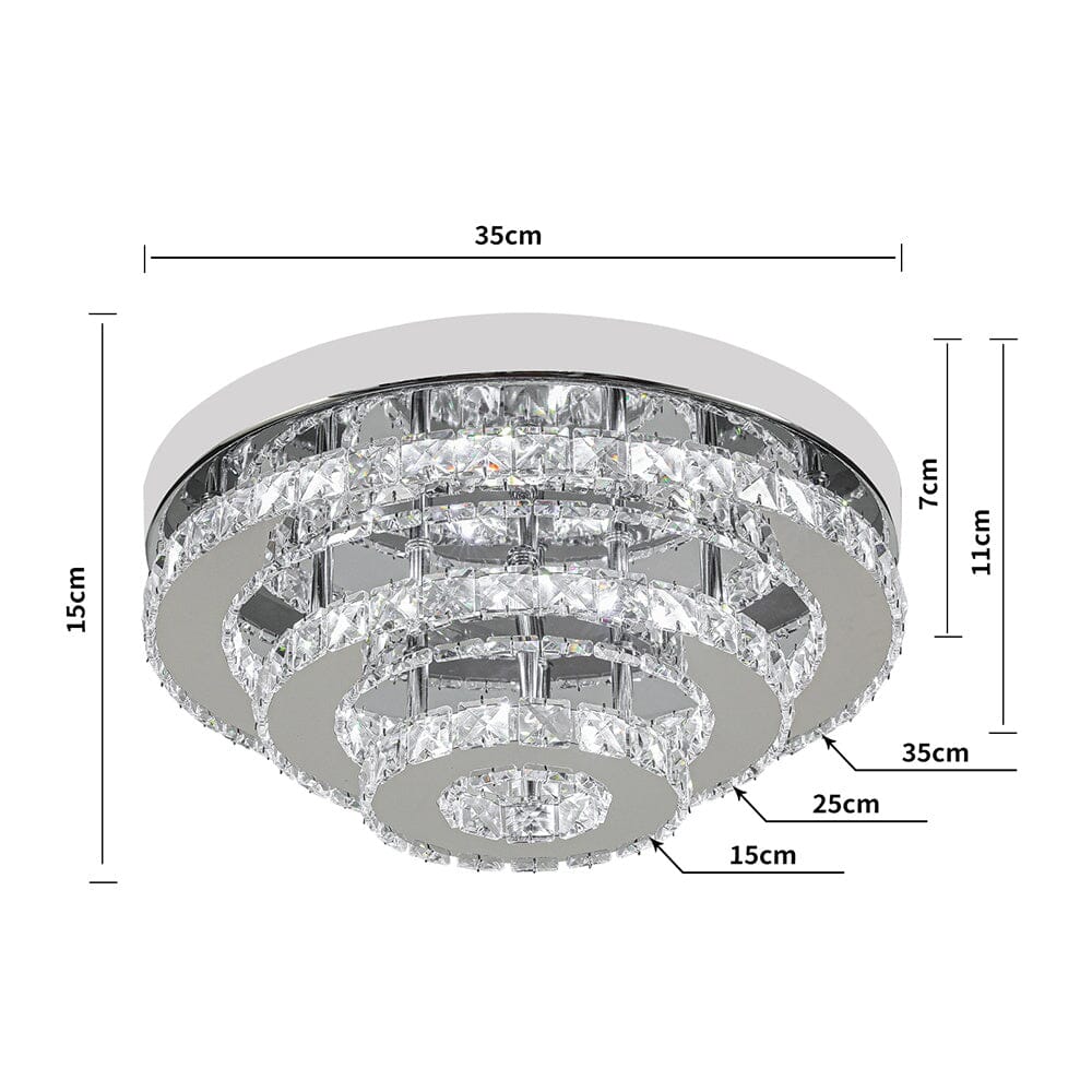 3 - Tier Chic Crystal Ceiling Light with Chrome Finish - House Comfort