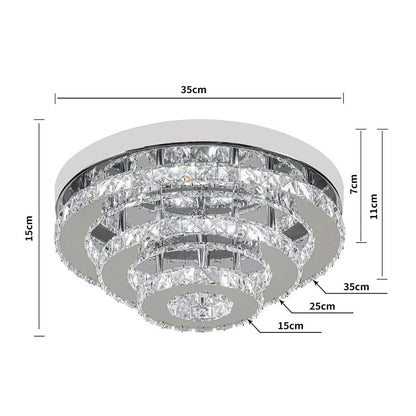 3 - Tier Chic Crystal Ceiling Light with Chrome Finish - House Comfort