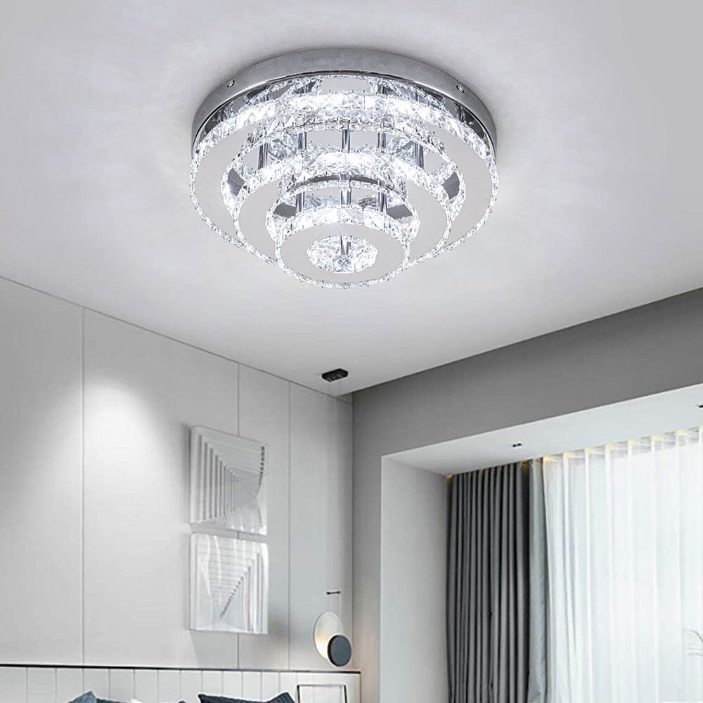 3 - Tier Chic Crystal Ceiling Light with Chrome Finish - House Comfort