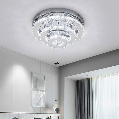 3 - Tier Chic Crystal Ceiling Light with Chrome Finish - House Comfort