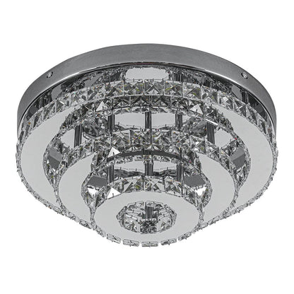 3 - Tier Chic Crystal Ceiling Light with Chrome Finish - House Comfort