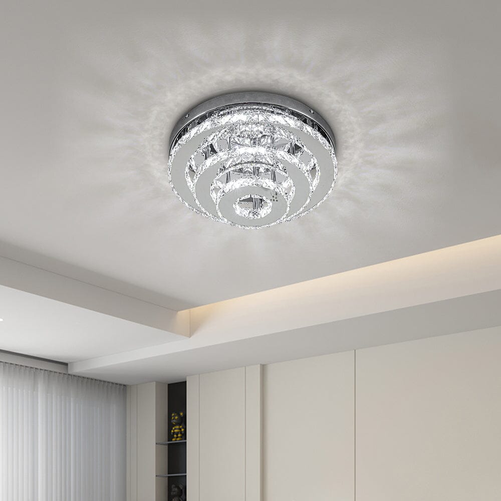 3 - Tier Chic Crystal Ceiling Light with Chrome Finish - House Comfort