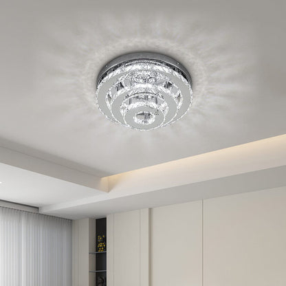 3 - Tier Chic Crystal Ceiling Light with Chrome Finish - House Comfort