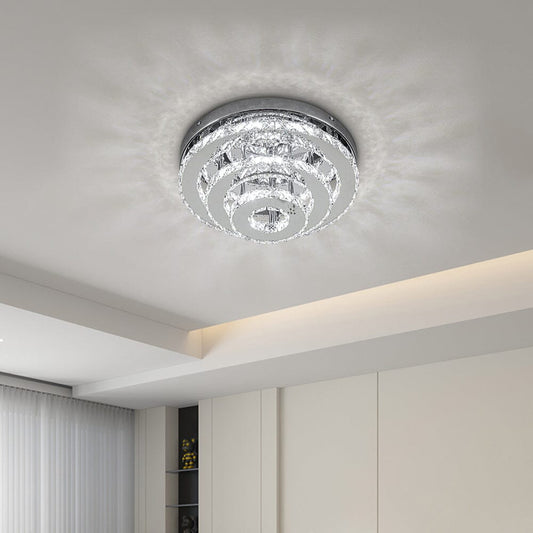 3 - Tier Chic Crystal Ceiling Light with Chrome Finish - House Comfort