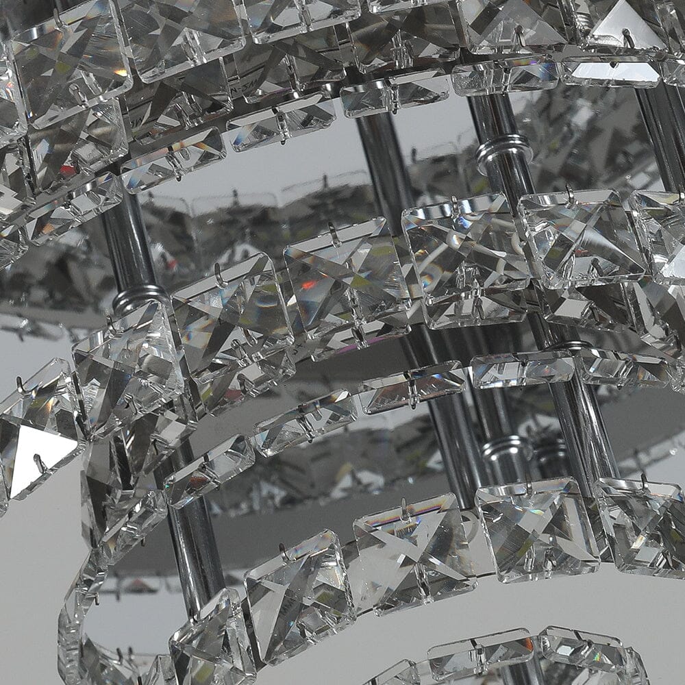 3 - Tier Chic Crystal Ceiling Light with Chrome Finish - House Comfort