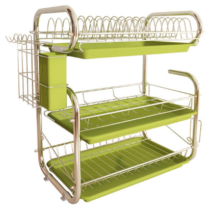 3 - Tier Dish Drainer Storage Stand Bowl Plate Dryer Tray - House Comfort