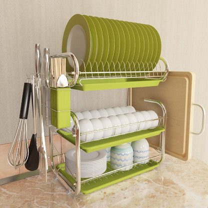 3 - Tier Dish Drainer Storage Stand Bowl Plate Dryer Tray - House Comfort