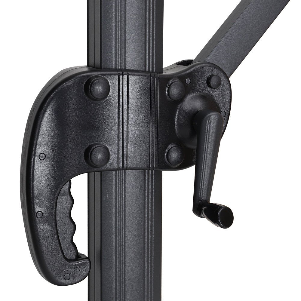 3 x 3 M Khaki Square Cantilever Parasol Outdoor Hanging Umbrella for Garden and Patio - House Comfort