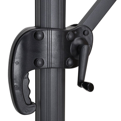 3 x 3 M Khaki Square Cantilever Parasol Outdoor Hanging Umbrella for Garden and Patio - House Comfort