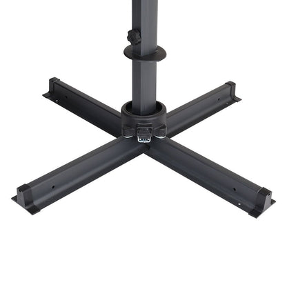 3 x 3 M Khaki Square Cantilever Parasol Outdoor Hanging Umbrella for Garden and Patio - House Comfort