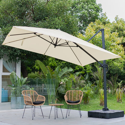 3 x 3 m Square Cantilever Parasol Outdoor Hanging Umbrella for Garden and Patio - House Comfort