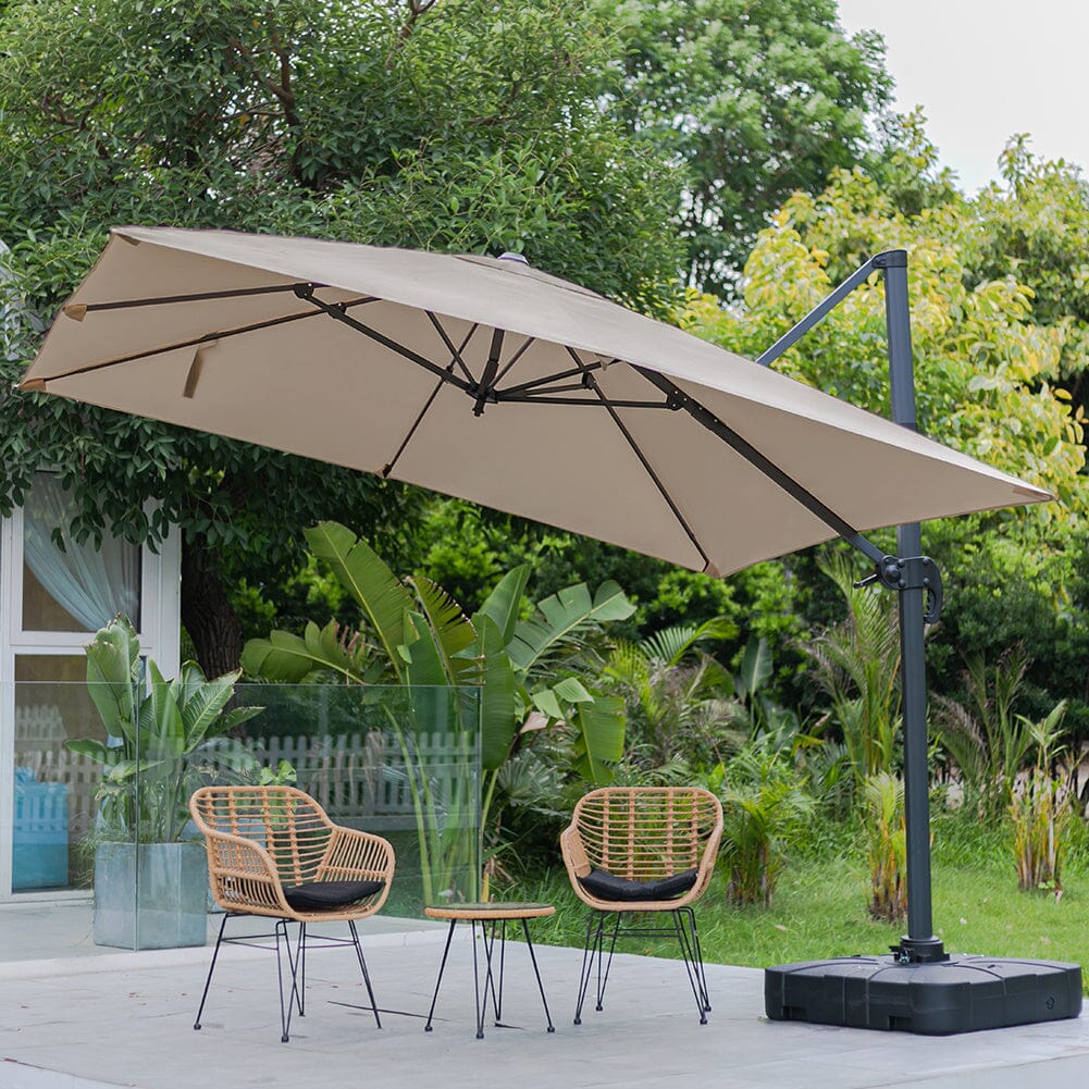 3 x 3 m Square Cantilever Parasol Outdoor Hanging Umbrella for Garden and Patio - House Comfort