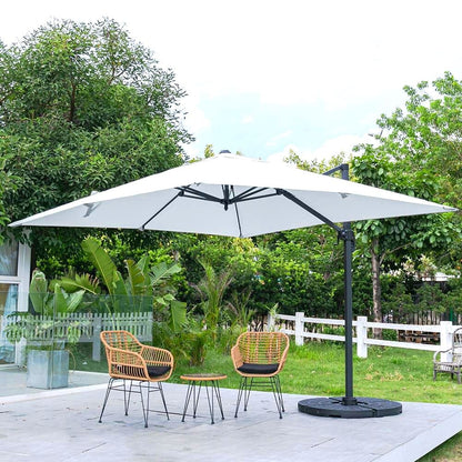 3 x 3 m Square Cantilever Parasol Outdoor Hanging Umbrella for Garden and Patio - House Comfort