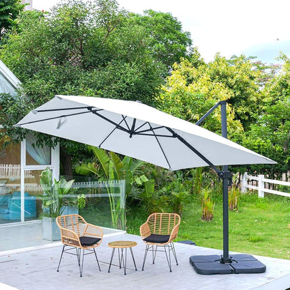 3 x 3 m Square Cantilever Parasol Outdoor Hanging Umbrella for Garden and Patio - House Comfort