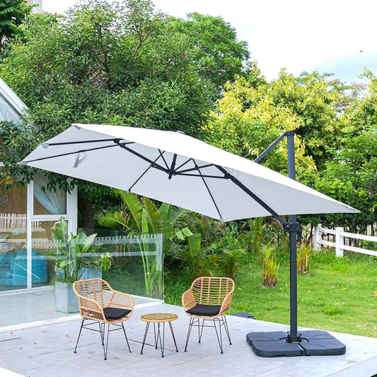 3 x 3 m Square Cantilever Parasol Outdoor Hanging Umbrella for Garden and Patio - House Comfort