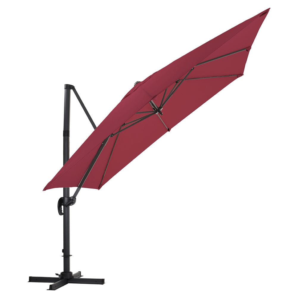 3 x 3 m Square Cantilever Parasol Outdoor Hanging Umbrella for Garden and Patio - House Comfort